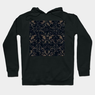 Intricate gold and cream colored floral filigree pattern against black backdrop - Simple and elegant ! Hoodie